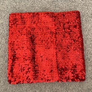 Red sequin tube top size s